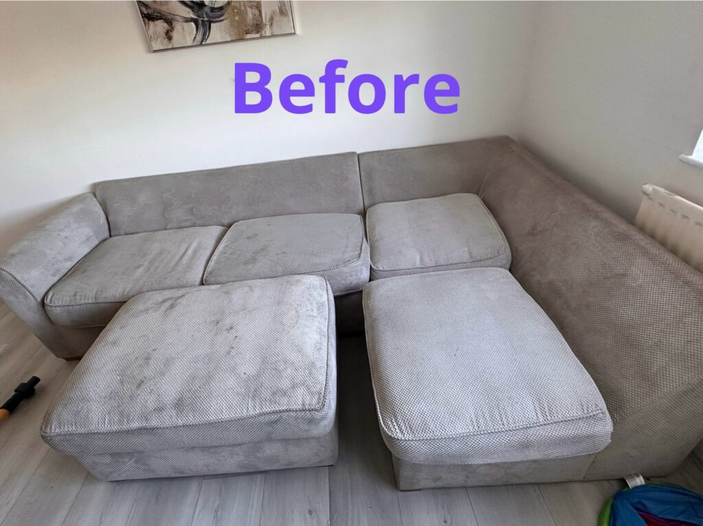 Upholstery cleaning by Carpet Care Pros, showcasing expertise in various fabric types and tailored services.